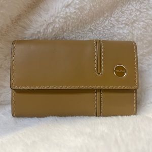 Tumi Beige Business Card Case Holder Wallet